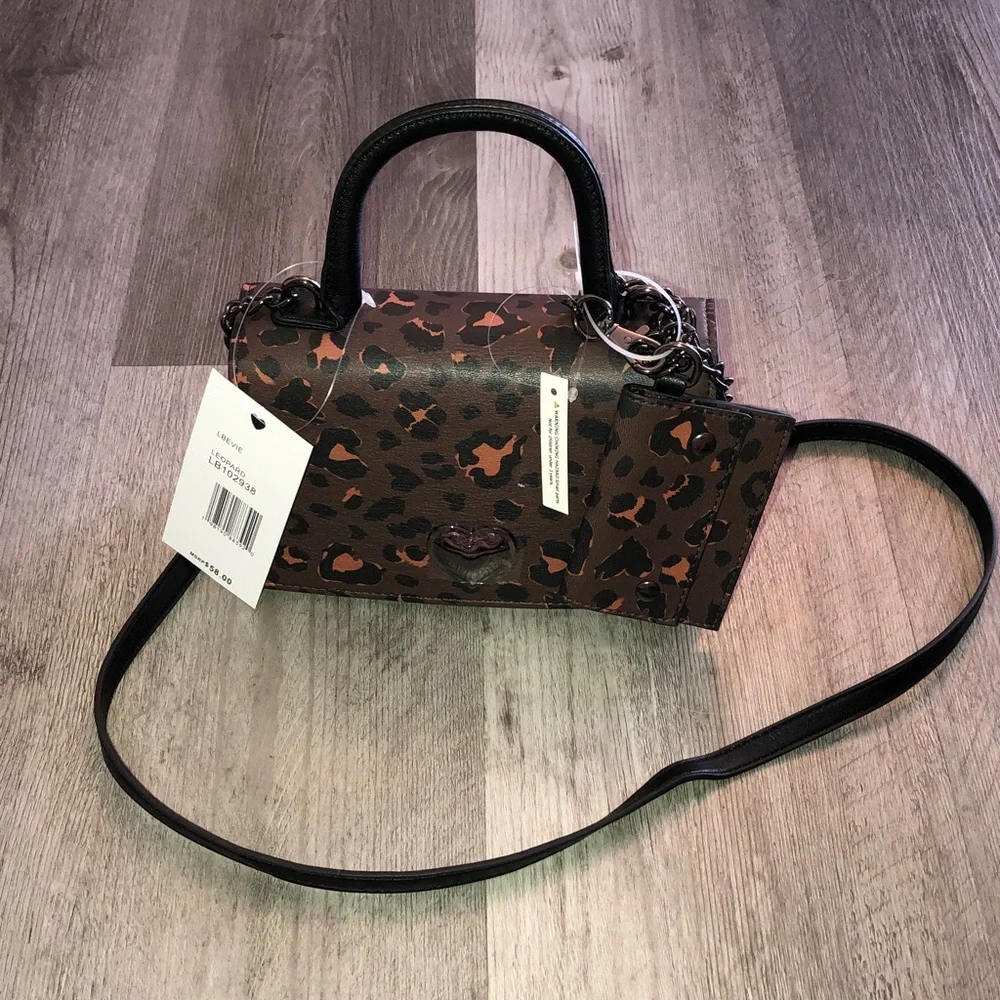Luv Betsey By Betsey Johnson LBEVIE Leopard Print Faux Leather Crossbody Bag NWT